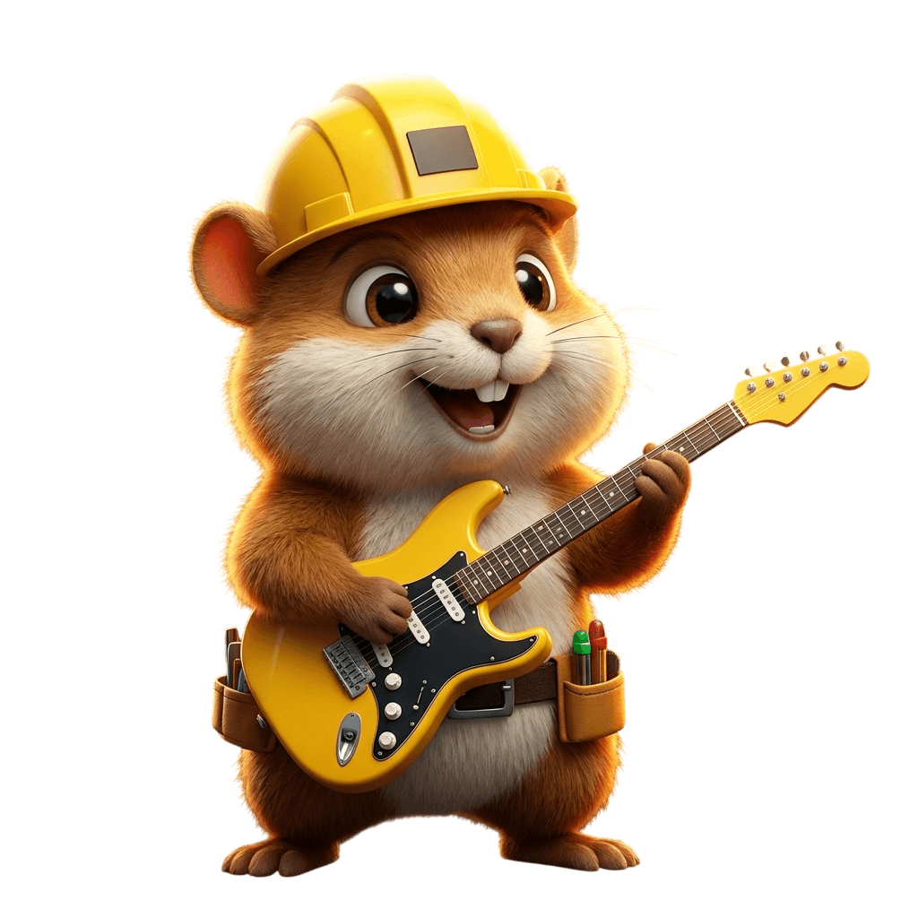 Gopher playing guitar